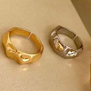 ANEL PRATEADO ORGÂNICO MARTELADO N° 20