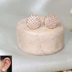 BRINCO REDONDO DE ZIRCÔNIA BANHADO A OURO 18K