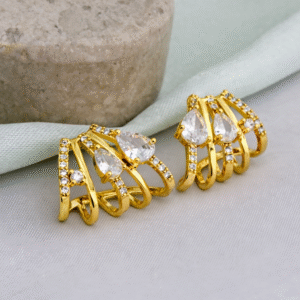 BRINCO DOURADO CRAVEJADO MICRO ZIRCÔNIA BANHADO A OURO 18K