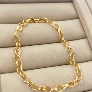 PULSEIRA ELO PORTUGUÊS BANHADO A OURO 18K